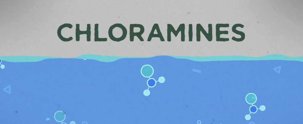 Chloramines with icons of ions